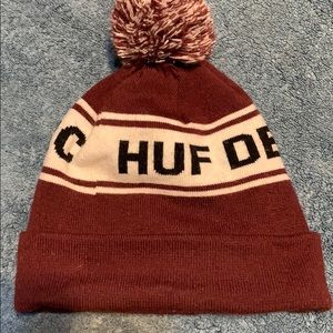 Maroon Huf Pom Pom Beanei